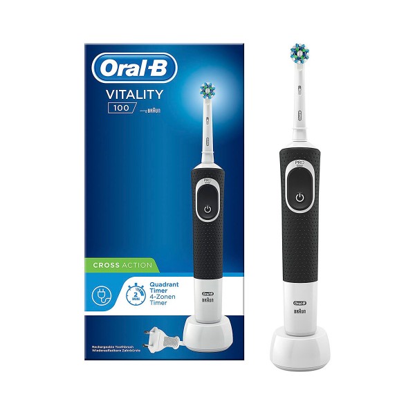 Braun oral-b vitality 100 cross action negro cepillo de dientes eléctrico con tecnología 2d y temporizador Braun oral-b vitality 100 cross action negro cepillo de dientes eléctrico con tecnología 2d y temporizador