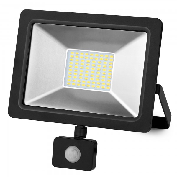 Proyector led sensor negro  20w.calida