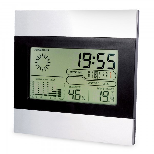 Kuken reloj despertador estación meteorológica interior con indicador de temperatura humedad y tiempo