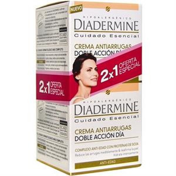 Diadermine Crema Facial de Día Antiarrugas Doble Acción 2 x 50ml