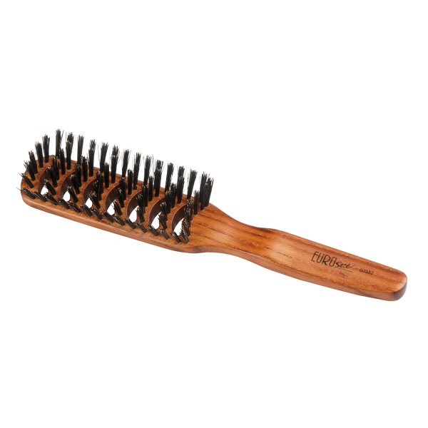 Eurostil cepillo pelo madera crepar cabello curvado cerdas jabalí