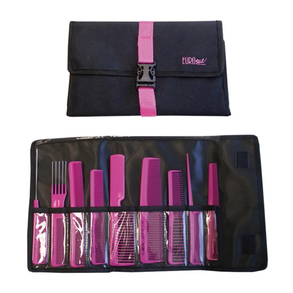 Eurostil estuche profesional 9 peines corte pelo peluquería