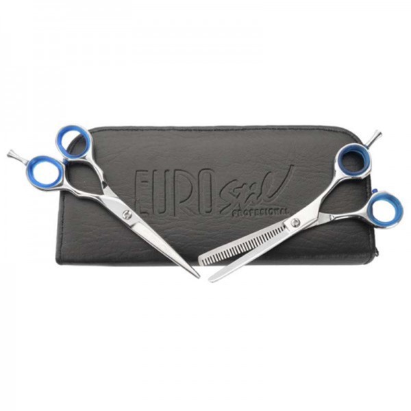 Eurostil Profesional estuche 2 tijeras pelo peluquería corte esculpir