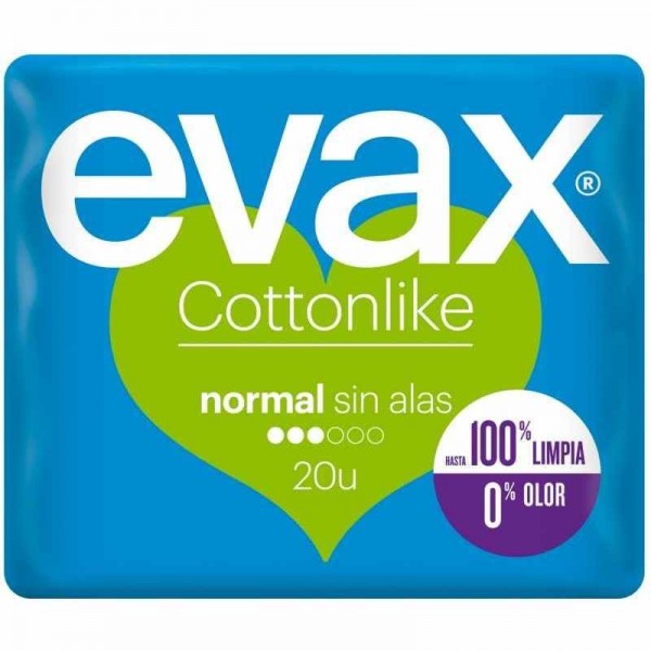 Evax Cottonlike Normal compresas sin alas 20 Unidades