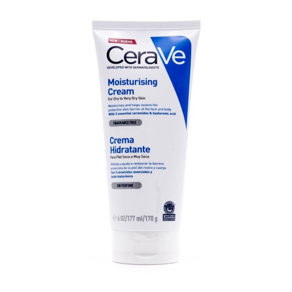 CeraVe crema hidratante corporal y facial piel seca tarro 170 gramos