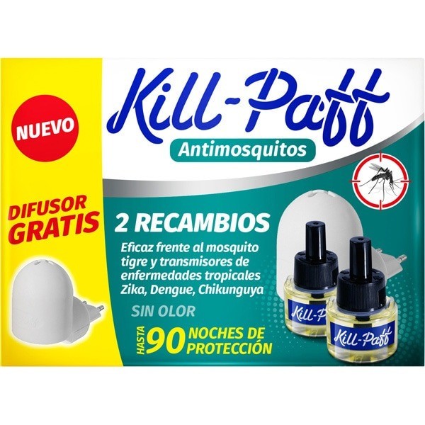 Kill-paff insecticida eléctrico mosquito aparato difusor y 2 recambios