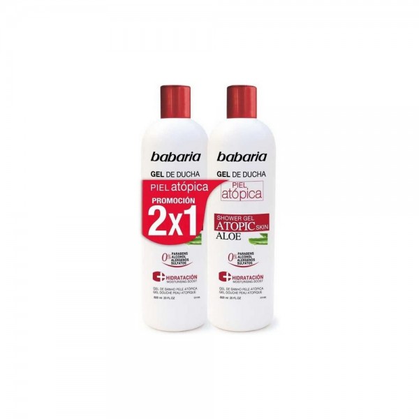 Babaria gel de ducha piel atópica aloe vera 600ml + 600ml