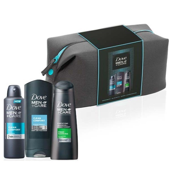 Dove set Neceser Men + Care Gel de Ducha + Champú & Acondicionador + Desodorante Spray