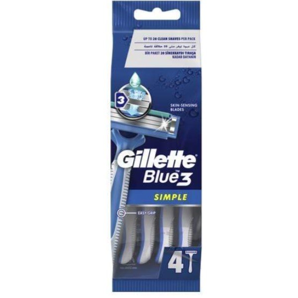 Gillette Blue 3 Simple maquinilla de afeitar desechable 4 unidades