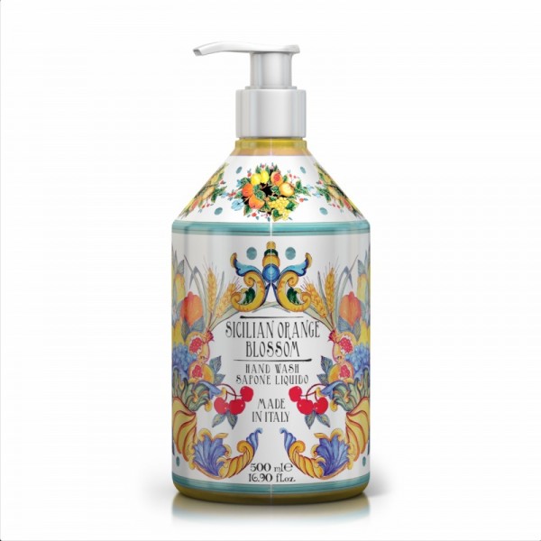 Jabón Natural Líquido de Manos Flor de Naranja Siciliana dosificador 500 ml