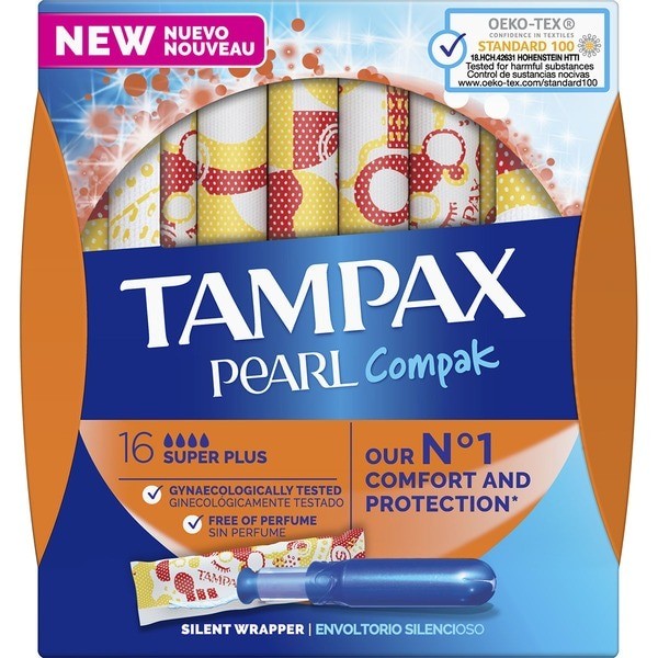 Tampax Tampones Compak Pearl Super Plus 16 unidades