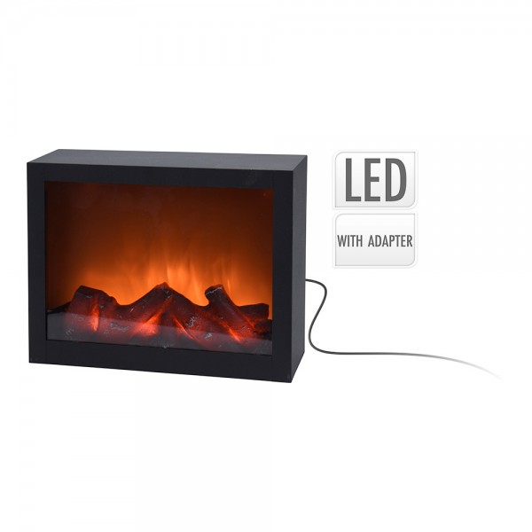 Chimenea decorativa efecto llama luces led sin calor para decorar hogar 29x10x23cm