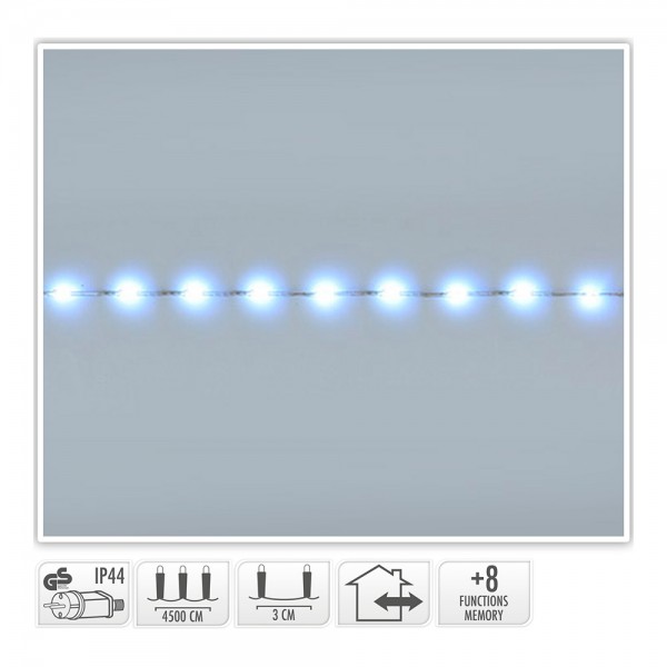 Guirnalda soft wire 1500 leds blanco frio 8 funciones 48m