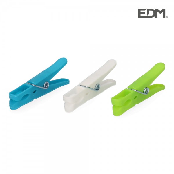 Pack 24 pinzas de plástico para tender la ropa 8cm