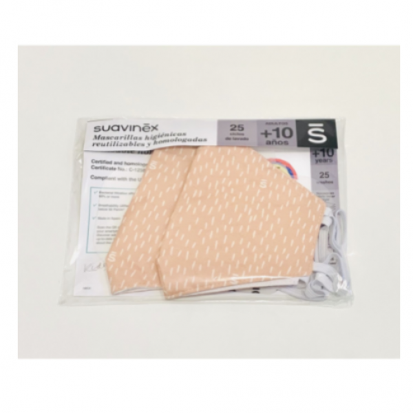 Suavinex Mascarilla higiénica tela rosa reutilizable 2uds Suavinex Mascarilla higiénica tela rosa reutilizable 2uds
