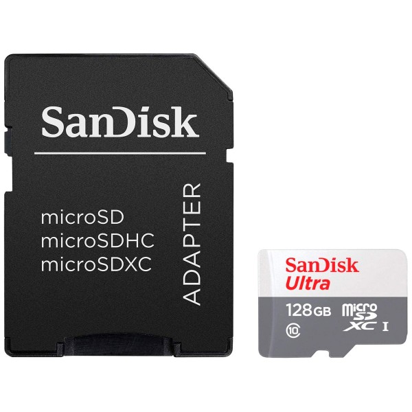Sandisk tarjeta de memoria microSD XC UHS-I clase 10 de 128gb 80mb/s + adaptador SD