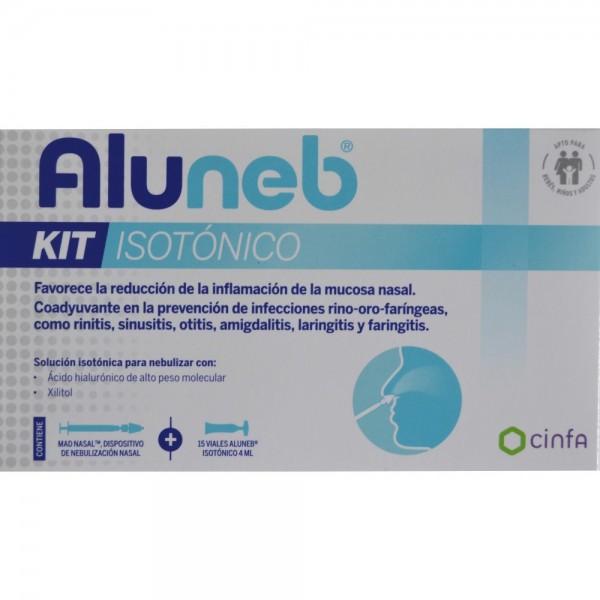 Cinfa Aluneb Kit Isotónico Coadyuvante mucosa nasal 15 Viales 4 ml 
