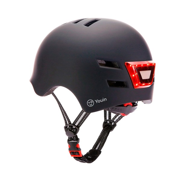Youin casco homologado con luz led para patinete eléctrico o bicicleta talla L negro