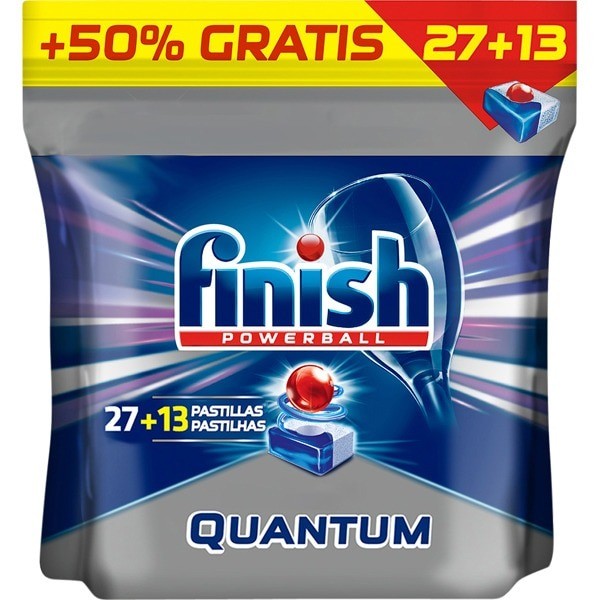 Finish PowerBall Quantum detergente lavavajillas partillas 40 Unidades