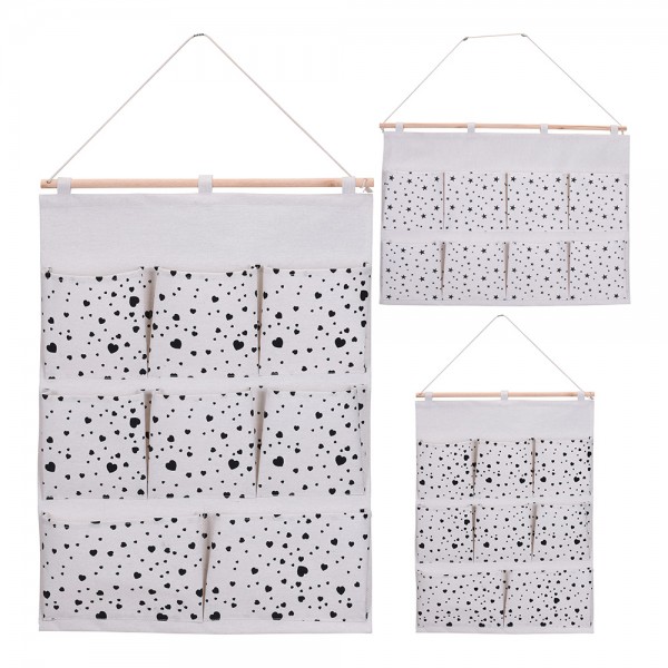 organizador tela y madera grande 71x52x5cm con 7 departamentos modelos surtidos