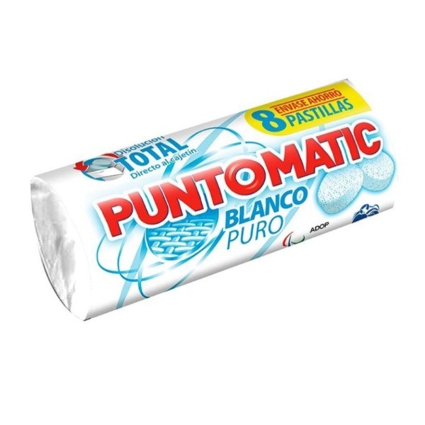 Puntomatic Blanco Puro detergente ropa quitamanchas 8 pastillas