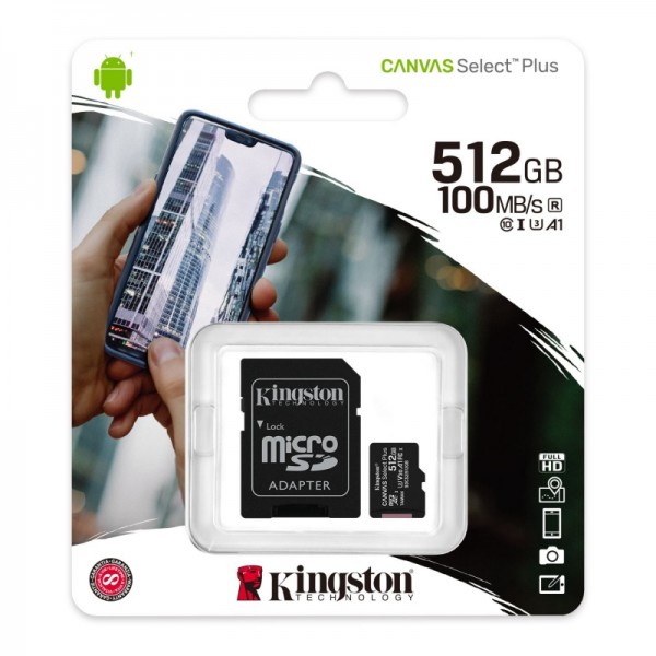 Kingston sdcs2/512gb microsd xc clase 10 512gb c/a