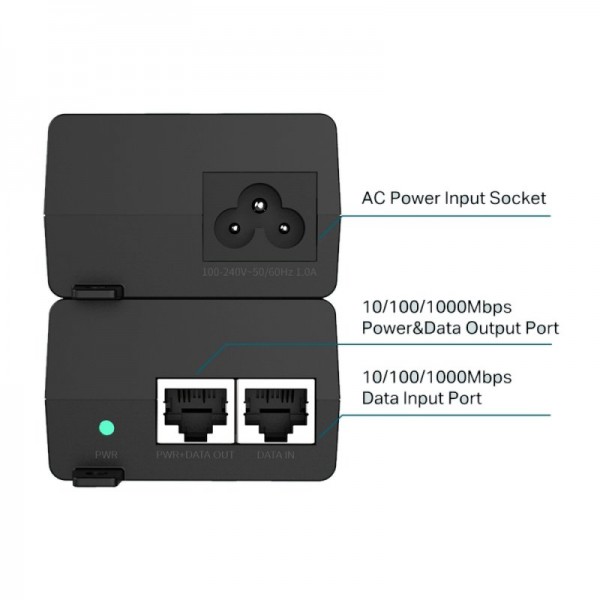 Tp-link poe160s inyector poe+ 2xgb Tp-link poe160s inyector poe+ 2xgb