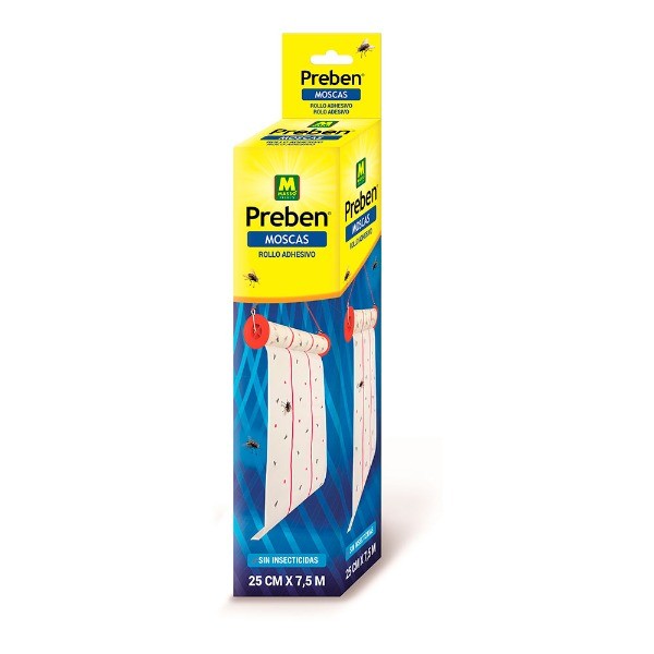 Massó Preben Moscas Rollo con adhesivo atrapa moscas 7,5 metros