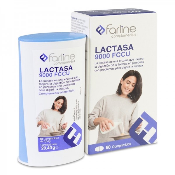 Farline Lactasa 9000  FCCU intolerancia a la lactosa 60 Comprimidos