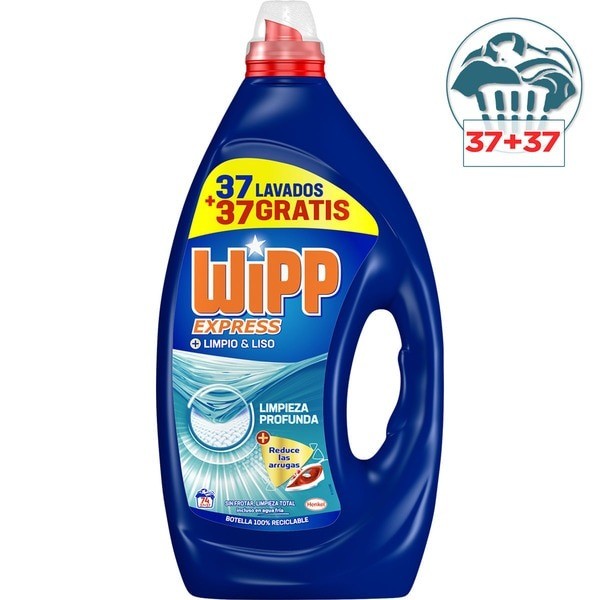 Wipp Express Limpieza Profunda detergente líquido ropa 74 Lavados