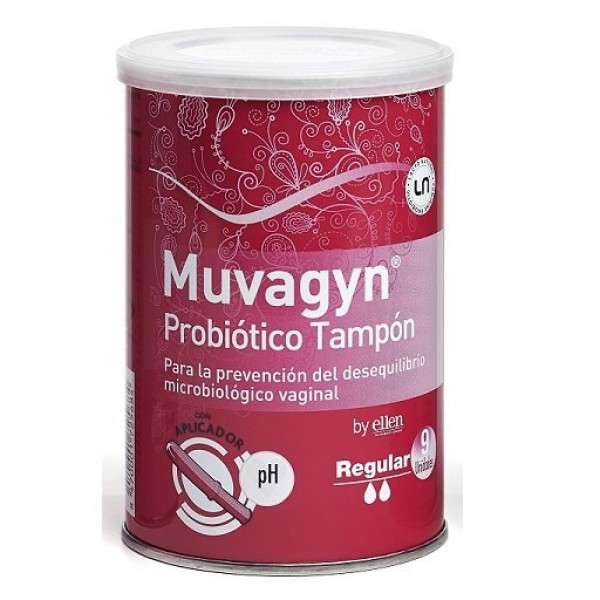 Muvagyn Probiotico Tampon Vaginal 9 Uds Regular Con Aplicador