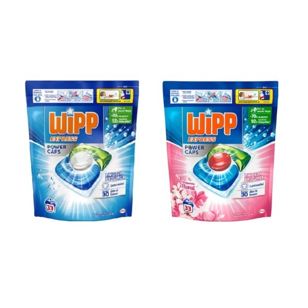 Wipp Express Power Caps detergente ropa cápsulas lavadora 66uds