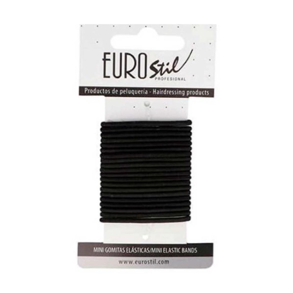 Eurostil coletero negro goma elástica mini recogido cabello 20uds