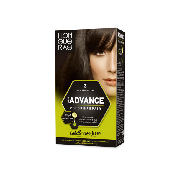Llongueras Advance tinte permanente pelo Castaño Oscuro