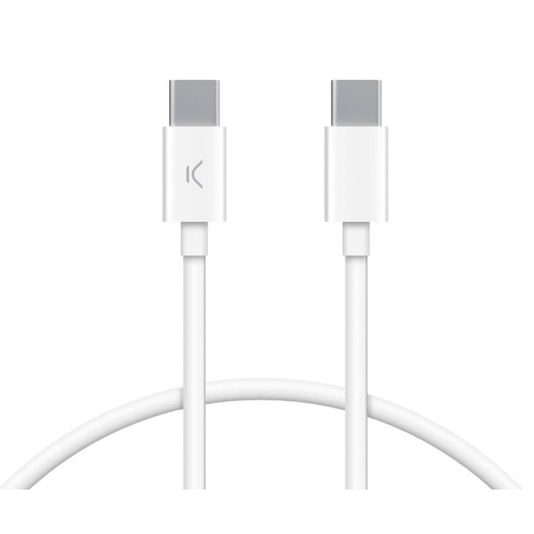 Ksix bxcuc03sbl white / cable usb-c (m) a usb-c (m) 1 metro