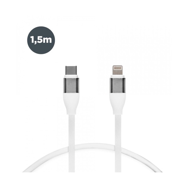 Ksix bxcusb2cl02 white / cable usb-c (m) a lightning (m) 1 metro