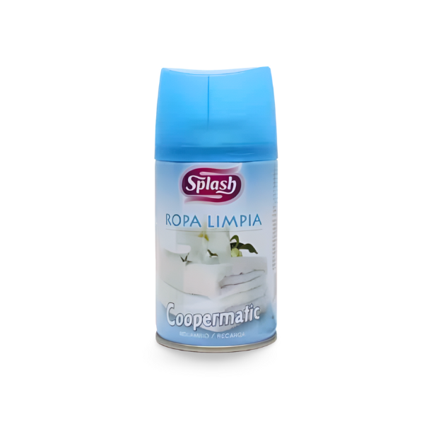 Coopermatic Splash ambientador Ropa Limpia recambio difusor spray 250ml Coopermatic Splash ambientador Ropa Limpia recambio difusor spray 250ml