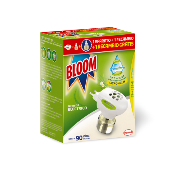 Bloom Pronature citronela insecticida mosquito aparato difusor eléctrico y 2 recambios