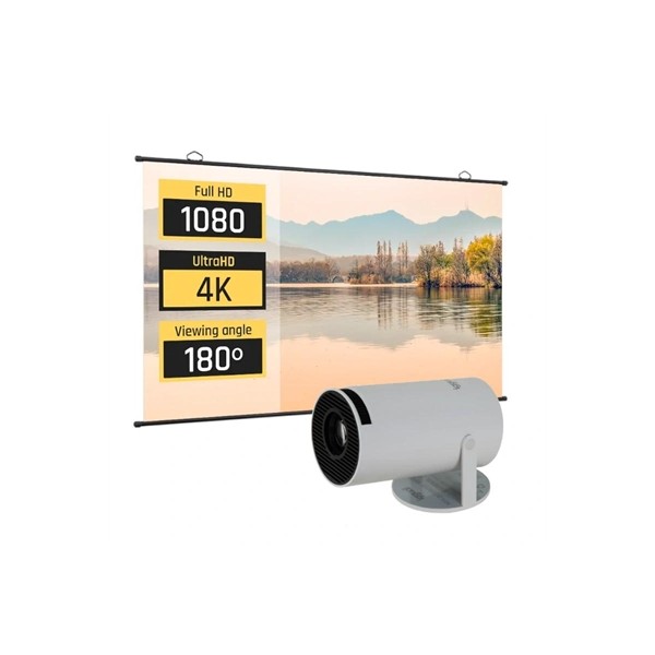 Iggual pack mini proyector + pantalla 120" enrolla