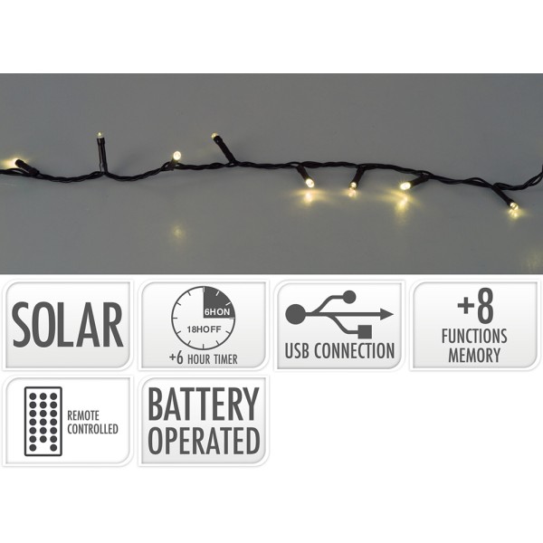 Guirnalda Solar BASICS 480 LED Cálidos 21,6 m