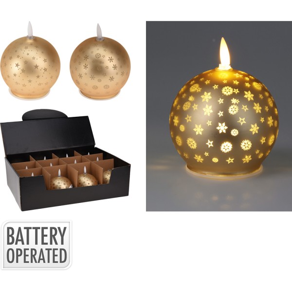Vela LED Navidad BASICS Bola Dorada Ø10 cm Surtida