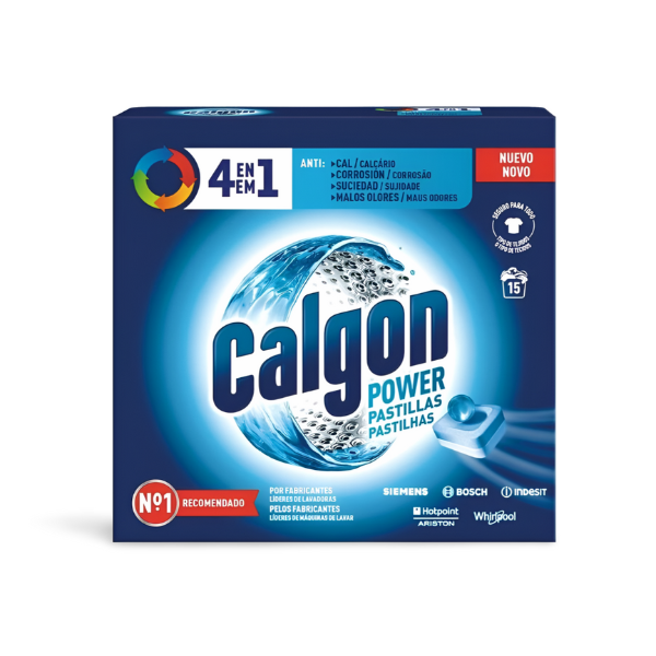 Calgon Power 4en1 antical limpia lavadora 15 pastillas 