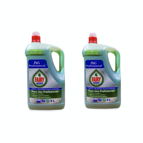 Fairy detergente lavavajillas profesional garrafa 5 litros 2 uds