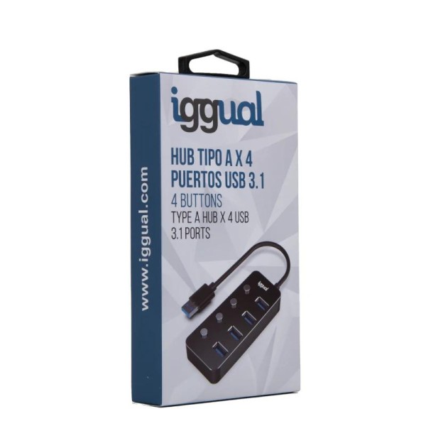 Iggual hub tipo a x 4 puertos usb 3.1 4buttons