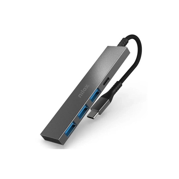 Nilox hub usb c, 3xusb-a y 1xusb-c, gris Nilox hub usb c, 3xusb-a y 1xusb-c, gris