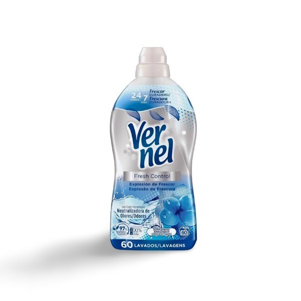 Vernel Fresh Control Suavizante ropa lavadora 60 lavados