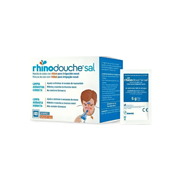 Sinusal XL solución salina nasal con Xilitol para irrigador o lavados nasales 40 sobres