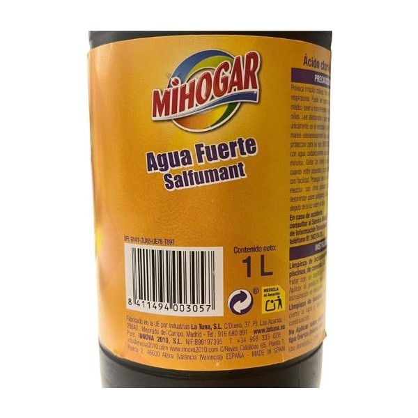 Mihogar Aguafuerte Salfumant limpieza hogar 1 Litro