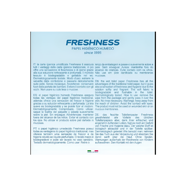 Freshness Toallitas WC Papel higiénico húmedo 80 uds
