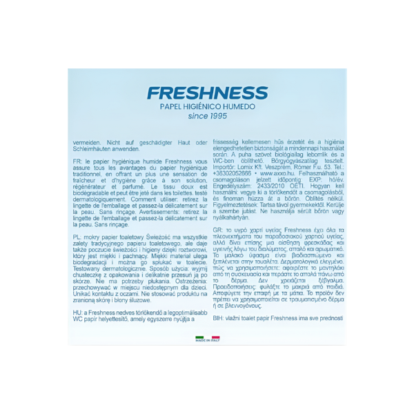 Freshness Toallitas WC Papel higiénico húmedo 80 uds